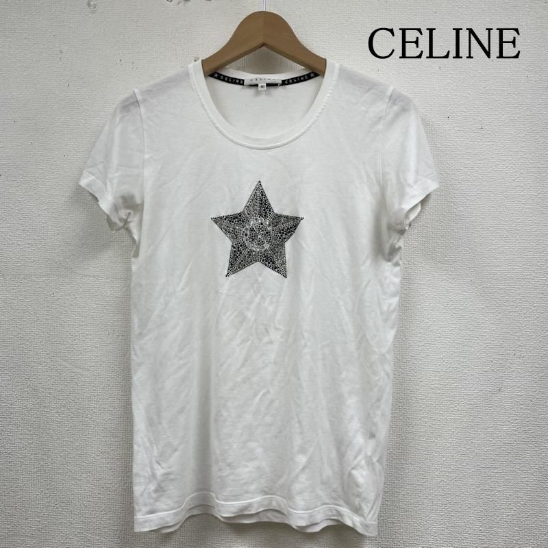 CELINE セリーヌ Tシャツ 半袖 半袖 スター 星 ストーン Tシャツ ロゴ プリント クルーネック