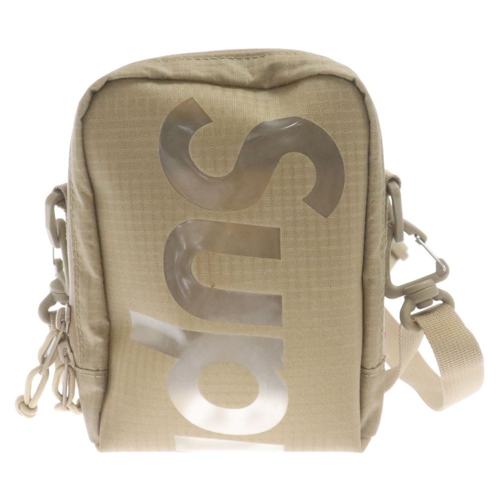 SUPREME (シュプリーム) 21SS Neck Pouch ロゴ リップストップ ショルダー ネック ポーチ バッグ ベージュ
