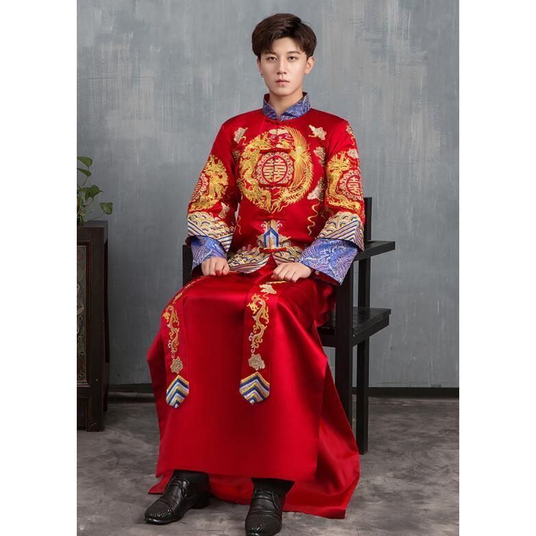 ♥ 中華服 メンズ用 上下二点セット チャイナ服 男性華流コスプレ衣装 チャイナ風舞台ステージ衣装 セットアップ 中国古代漢服唐装 イ BJ0903ML357