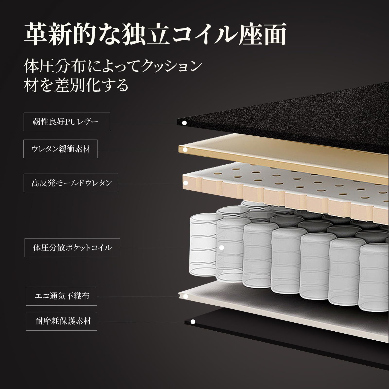 デスクチェア オットマン付き