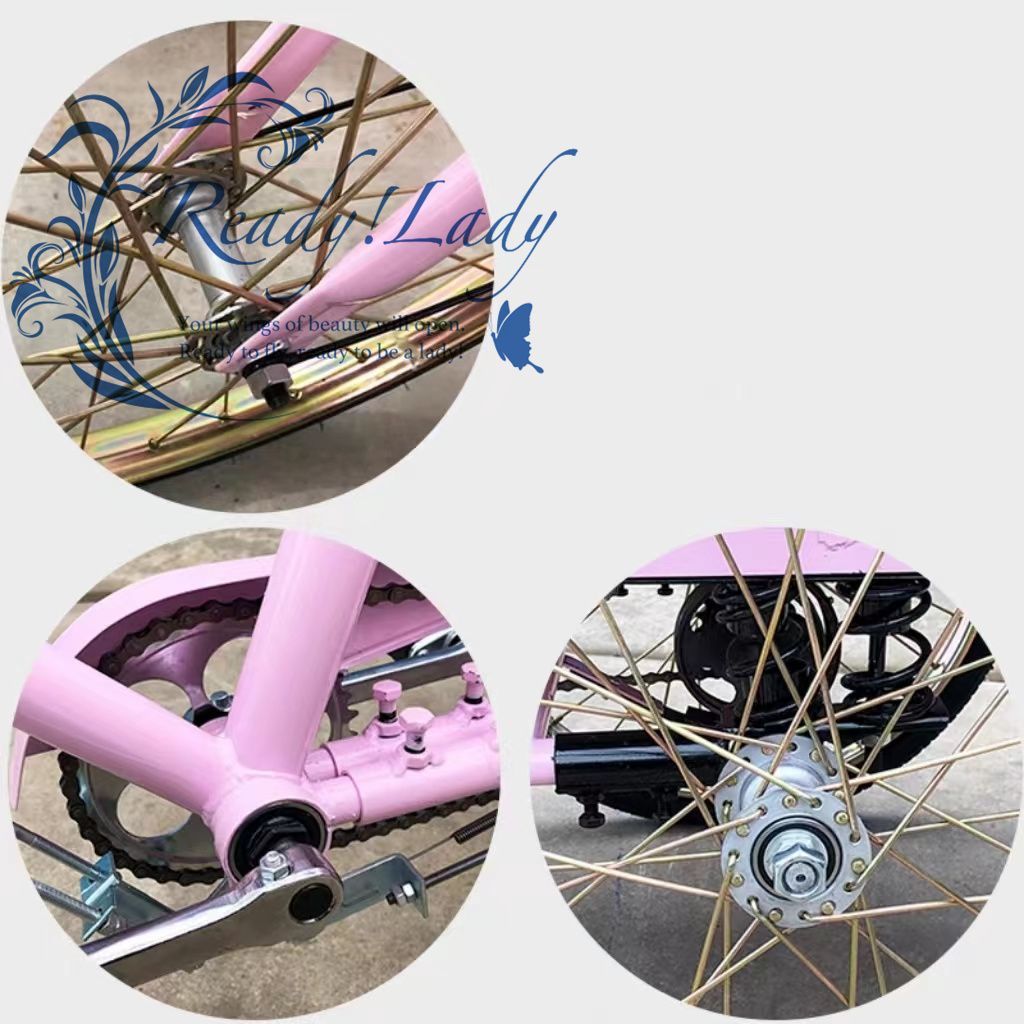 超人気☆ピンク 三輪自転車24インチ 載荷重150kg ダブルブレーキ大人用