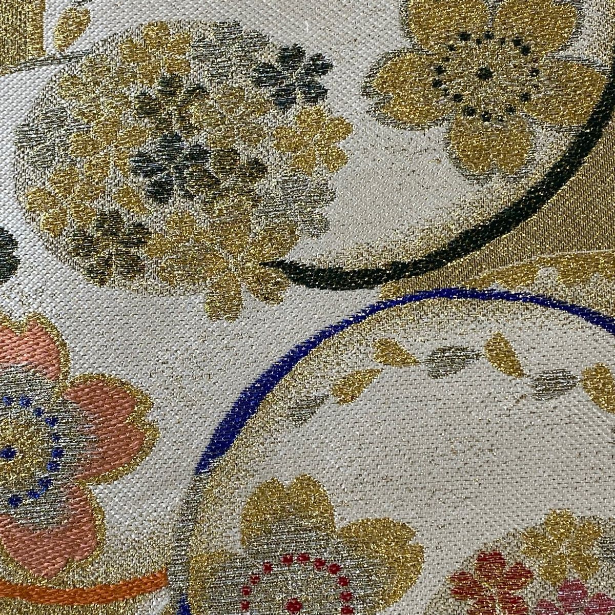袋帯 秀品 桜 丸文 金糸 箔 金色 六通 正絹 【中古】 - メルカリ