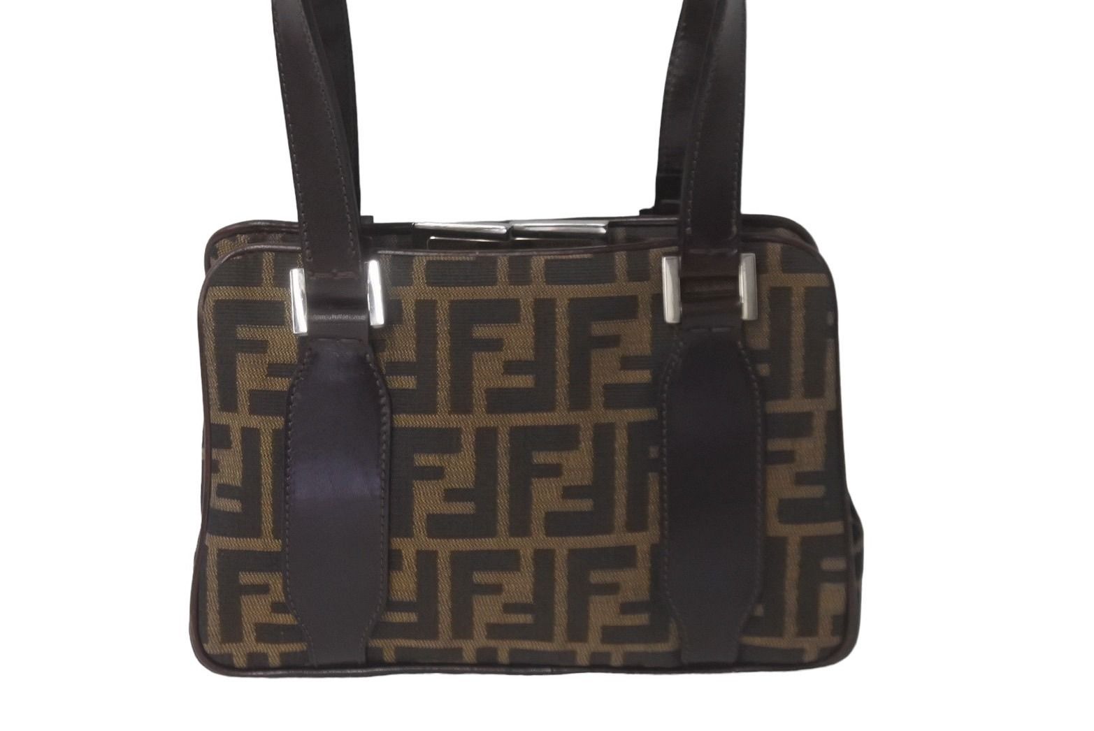 FENDI フェンディ　ズッカ柄　ハンドバッグ　キャンバス　レザー 楽天市場】FENDI フェンディ ズッカ FF柄 カバン ミニボストン