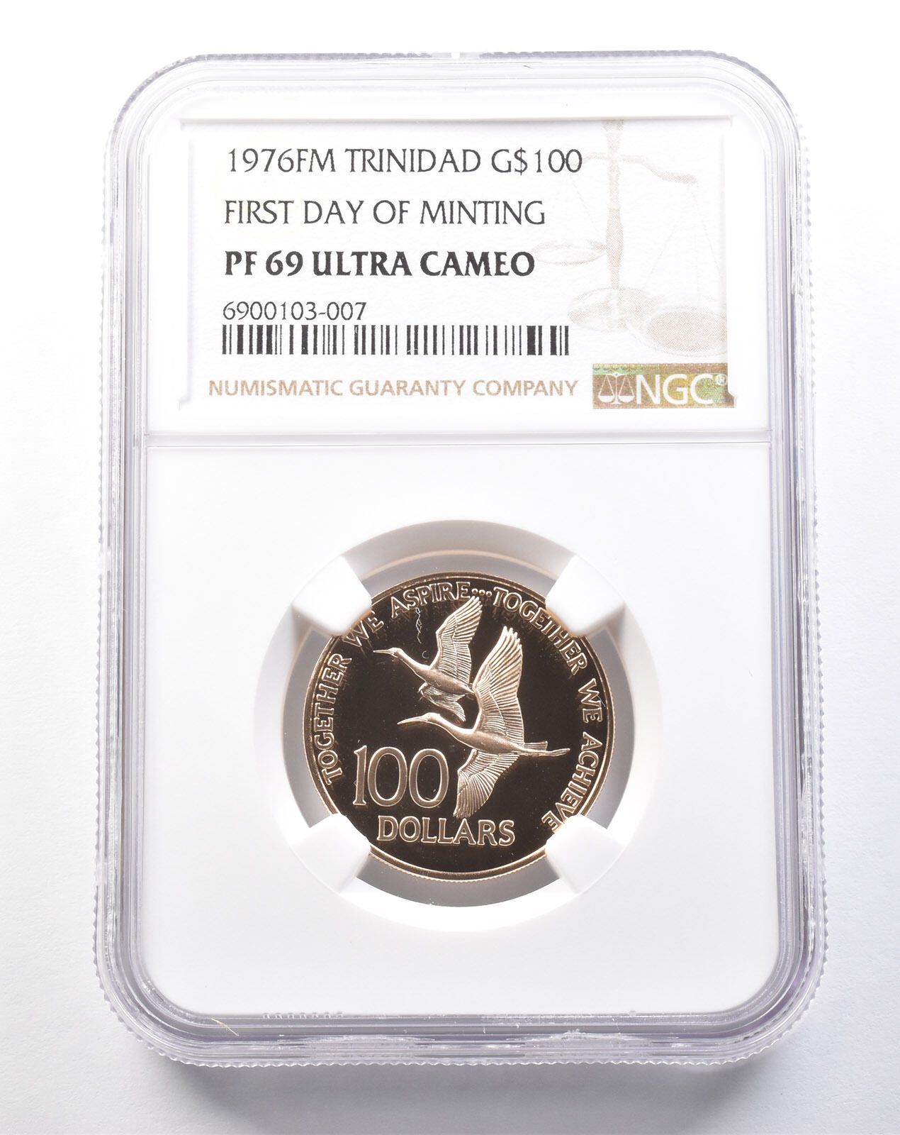 1976年 トリニダード 100ドル金貨 鋳造初日 PF69 UCAM NGC *5346