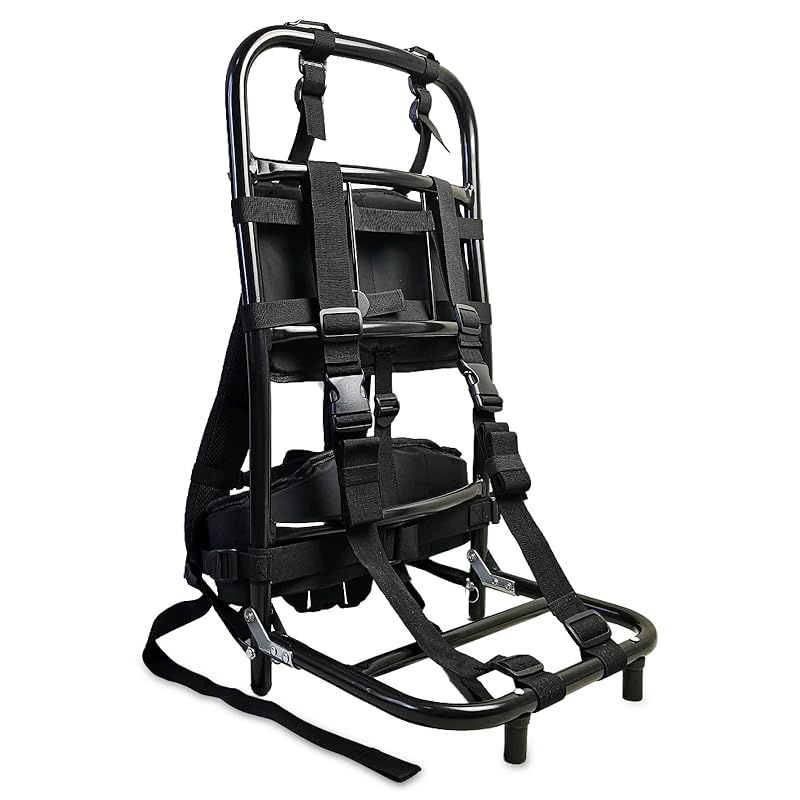 PAKESI キャリー 背負子 登山用 アルミ合金 ポータブル 折りたたみ式 耐荷重60KG 頑丈 バックパック外枠 釣り|キャンプ|アウトドア ブラック 37*25*73cm 1