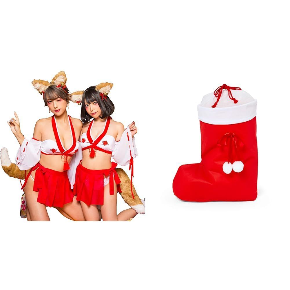 【新着商品】黄 100cm 仮装 コスチューム キッズ + サンリオ クリスマス ロイヤルアップルプリンセス ラッピング袋 ブーツ型 コスプレ ソックスバッグ Mサイズ 梵天付き ハロウィン くつ下 プ