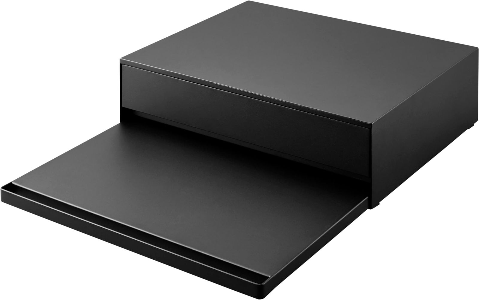 ＆ 家電下引き出し スライドテーブル キッチン ブラック ツーウェイ 約W45×D39.3～64×H13.5cm タワー tower ストッパーのみ要取付 スライド棚付き 完成品 小物収納 ちょい置きできる 作業スペース 山崎実業 Yamazaki