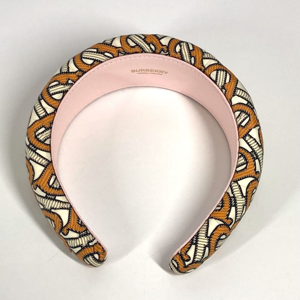 BURBERRY バーバリー カチューシャ TBロゴ シルク オレンジ