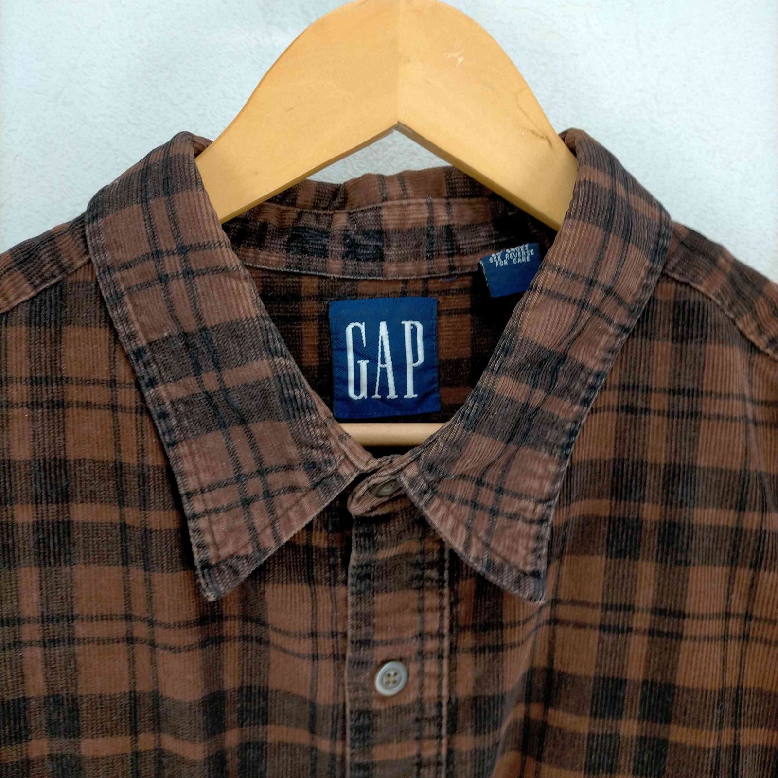 ギャップ Gap 90-00s OLD チェック柄 細畝コーデュロイフラップ