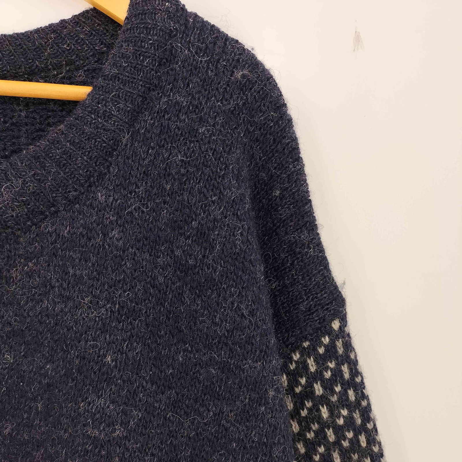 80s LL BEAN バーズアイニット ヘンリーネック ノルウェー製 エルエルビーン L.L.Bean 80s ノルウェー製 バーズアイ ウールヘンリー