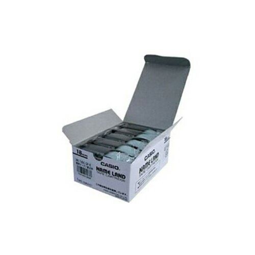 CASIO ネームランド NAME LAND テープ 透明テープ 黒文字 18mm幅 5本入 XR-18X-5P-E