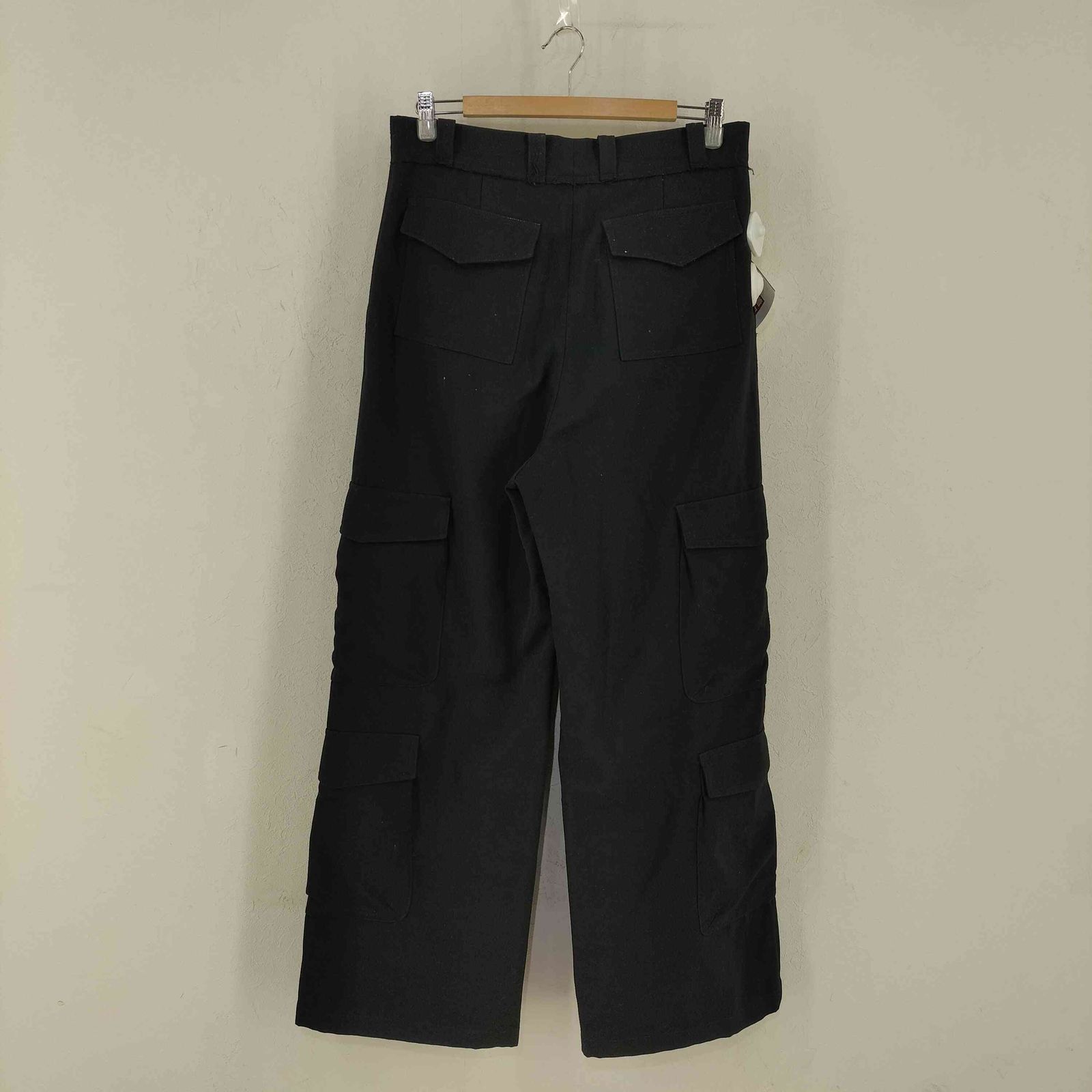 ユーズドフルギ USED古着 {{CODA}} Black Heavy Weight Wool Poly Flared Cut Cargo Pants メンズ  2