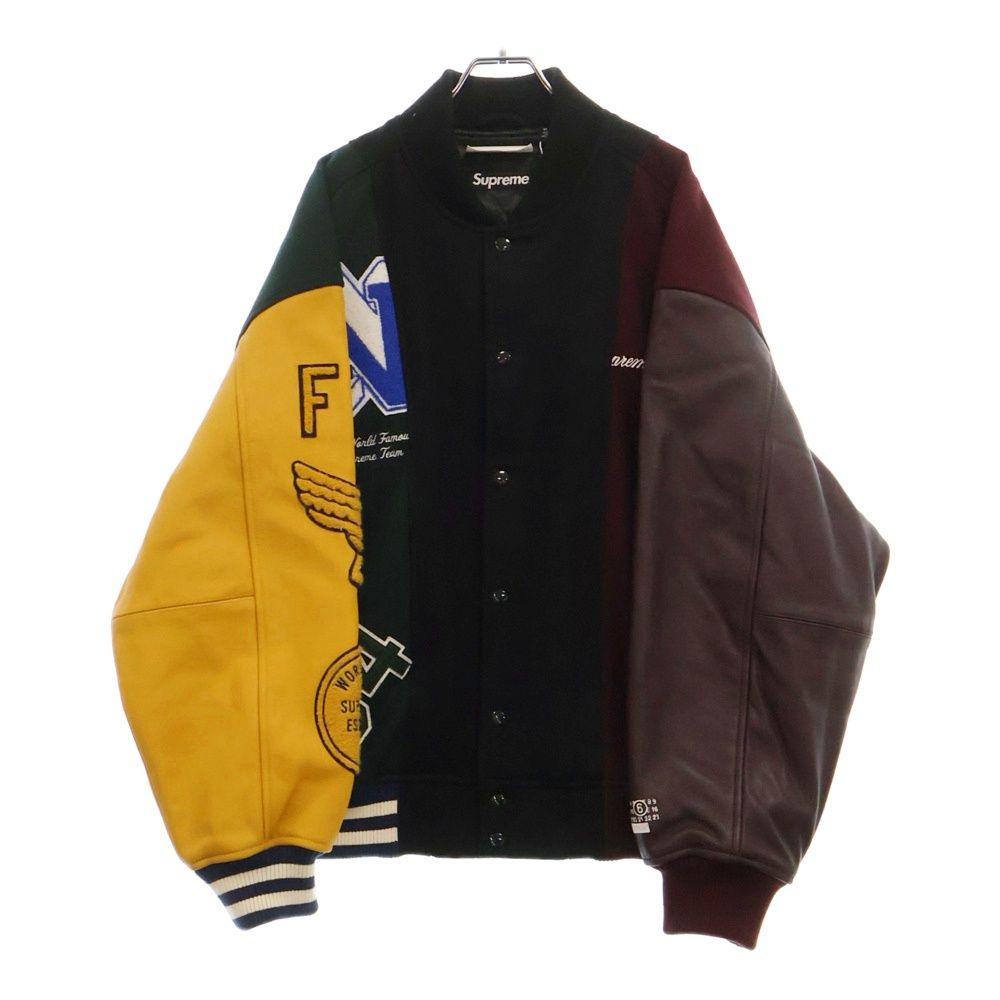 SUPREME (シュプリーム) 24SS ×MM6 Maison Margiela Split Varsity Jacket エムエムシックス メゾンマルジェラ バーシティージャケット マルチカラー