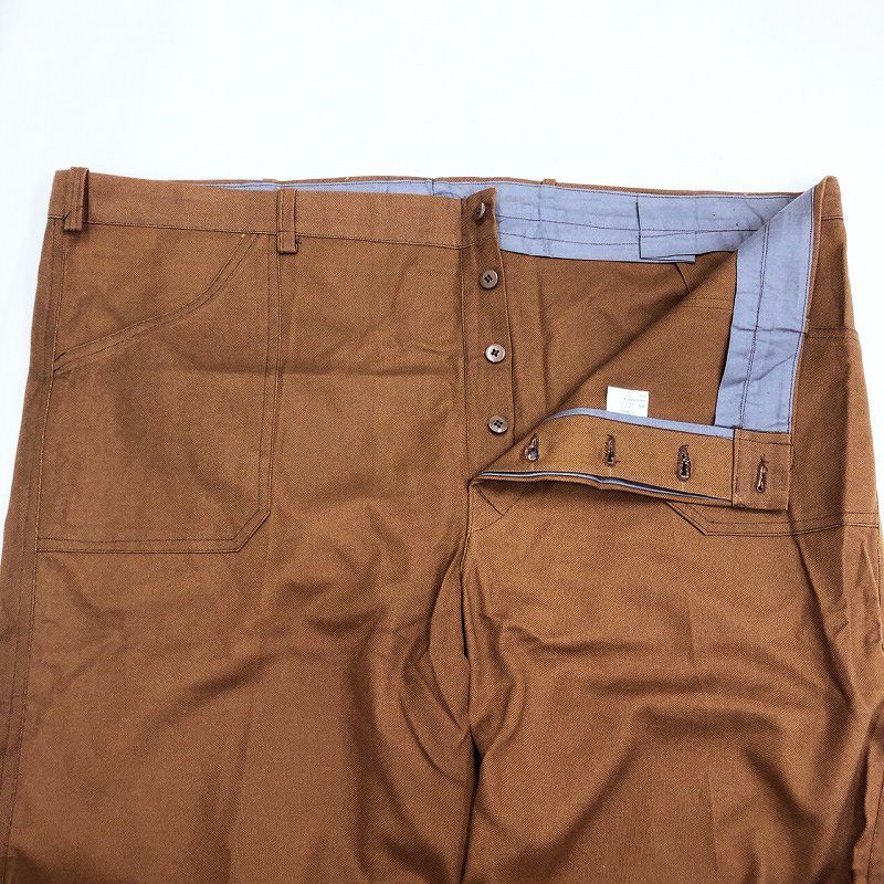 【Deadstock】Italian Prisoner Work Pants イタリア軍 プリズナー ワークパンツ 無地 サイズ：60/3 (W48) ビッグサイズ 大きいサイズ ブラウン【UR】