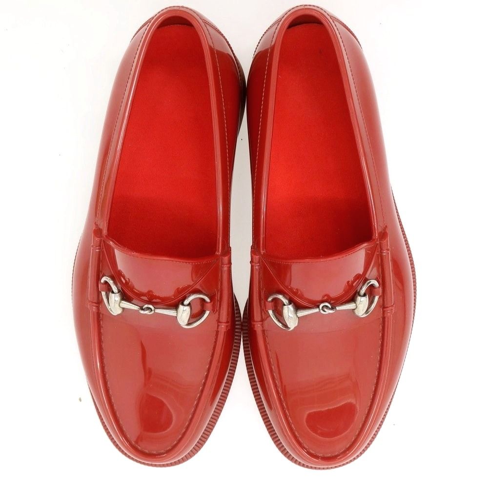 グッチ GUCCI ラバー ビットローファー レッド サイズ6位 メンズ