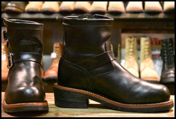 7.5E 良品 黒タグ】Chippewa チペワ 1901M10 ショートエンジニア