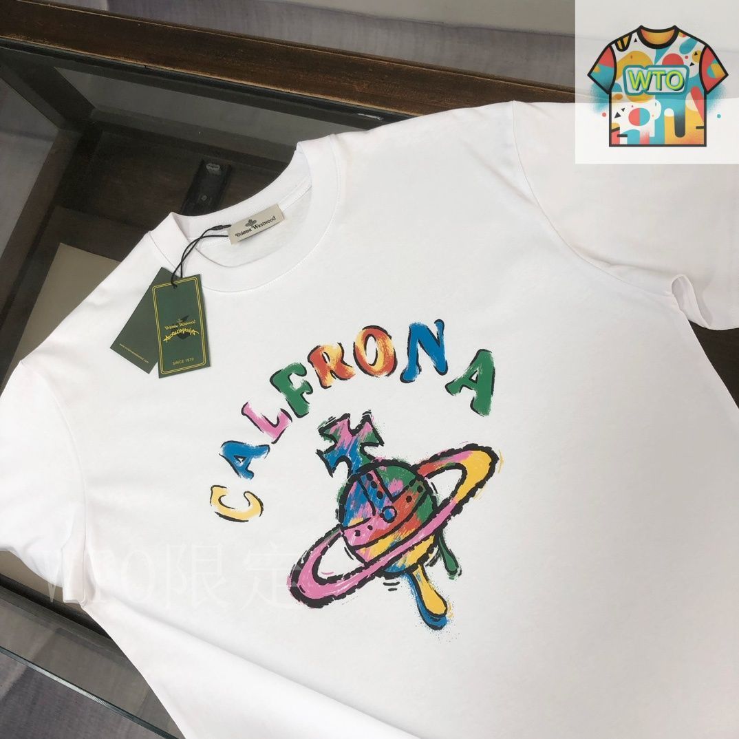 国内発送☆Vivienne Westwood☆ワンポイントロゴ♪半袖Tシャツ 今日特価】Vivienne Westwood 2025 春夏 男女同款 半袖円領 T