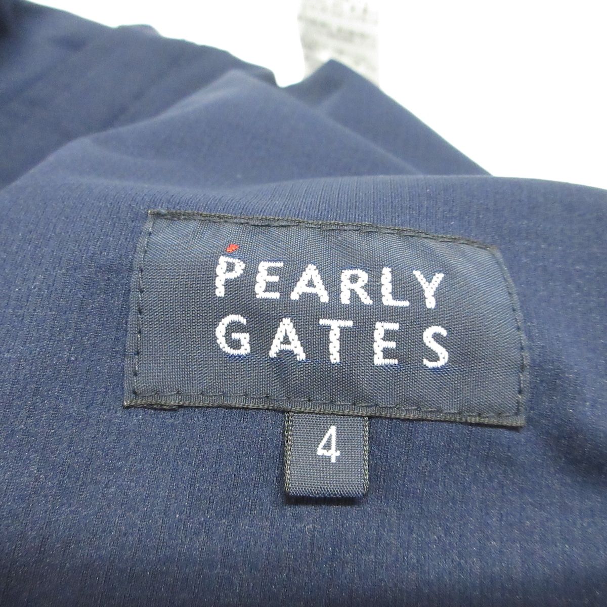 PEARLY GATES(パーリーゲイツ) パンツ サイズ4 XL メンズ美品 - ネイビー×白 フルレングス/ドット