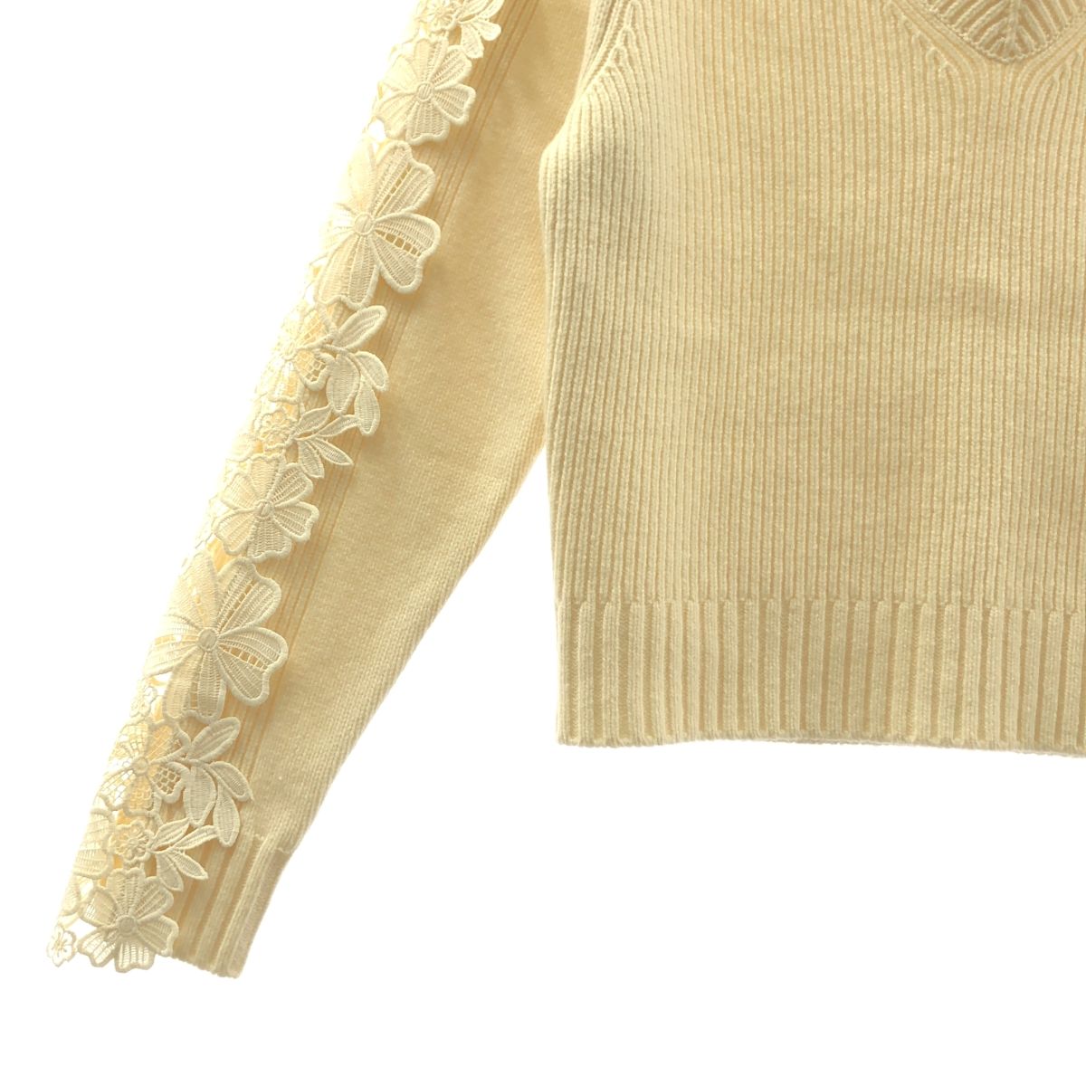 SEE BY CHLOE / シーバイクロエ | フラワー 刺しゅう クロシェニット