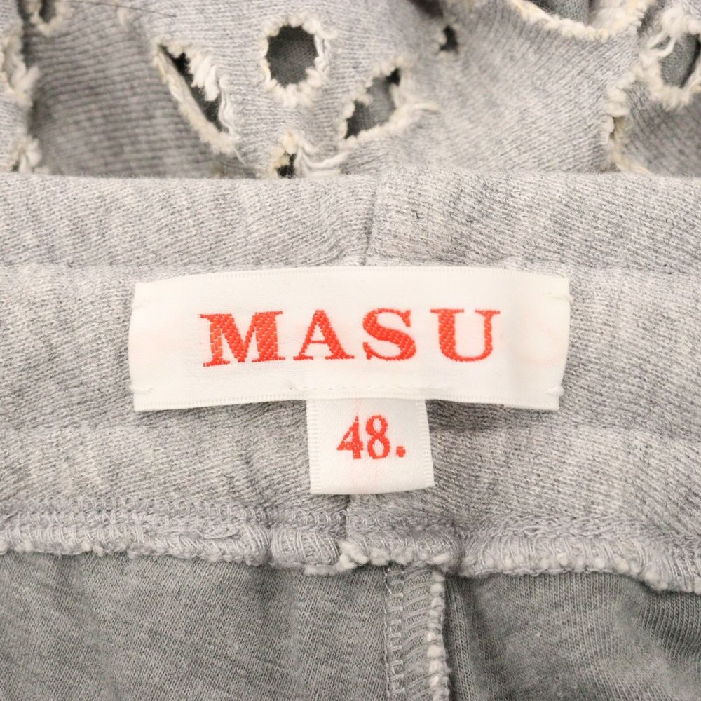 MASU エムエーエスユー 24AW FLOWER HOLE SWEAT PANTS フラワーホール スウェットパンツ グレー MPFW-PT1624
