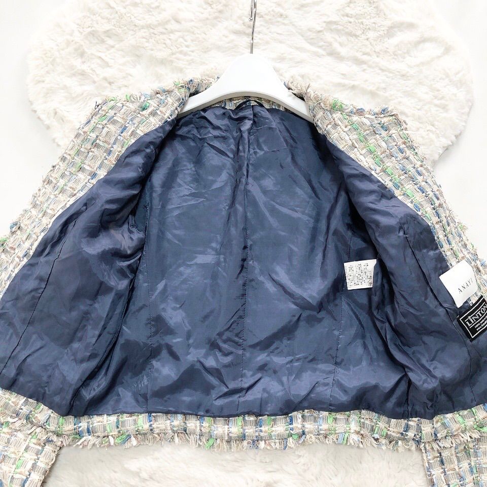 ANAYI アナイ 近年モデル ツイードジャケット スーツ ノーカラー