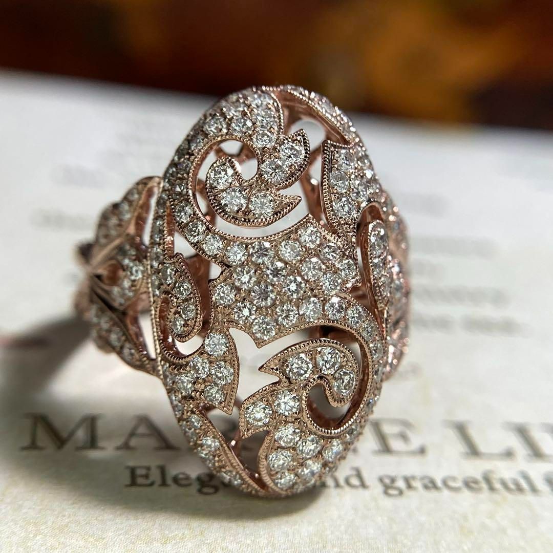 期間限定で送料無料。 k18 カールブラックバーン アールヌーボー彫刻 ダイヤモンド1.02ct リング 指輪 【人気満点NO.1】