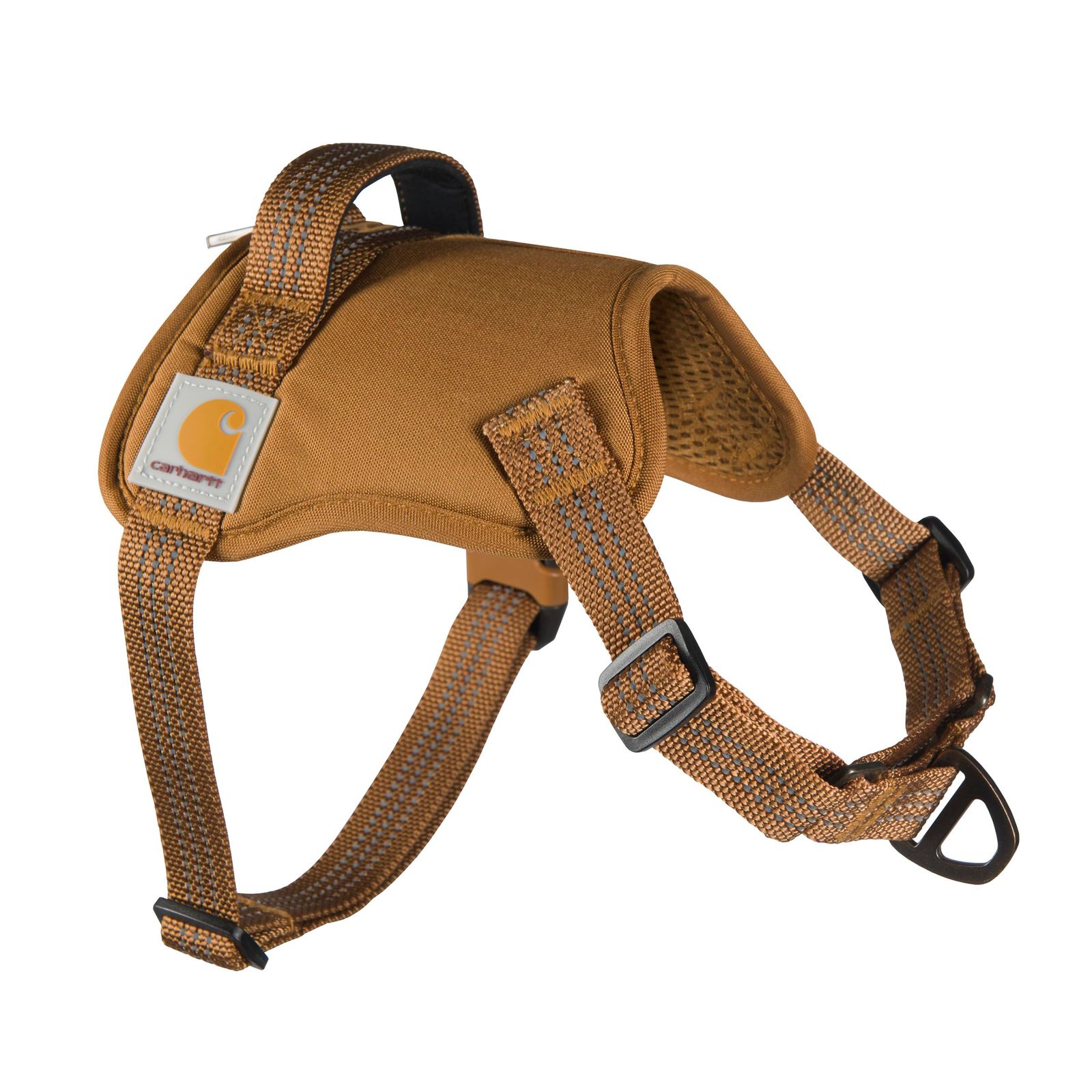 Carhartt カーハート ナイロンダック 引っ張り不要 犬用ハーネス 完全調節 クイックコントロールハンドルと反射アクセント付き カーハートブラウン L
