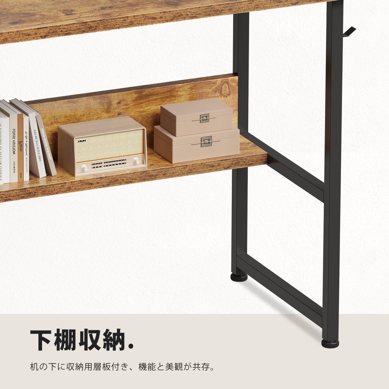 YeTom 机 pcデスク ミニ コンパクト ラック付き パソコンデスク