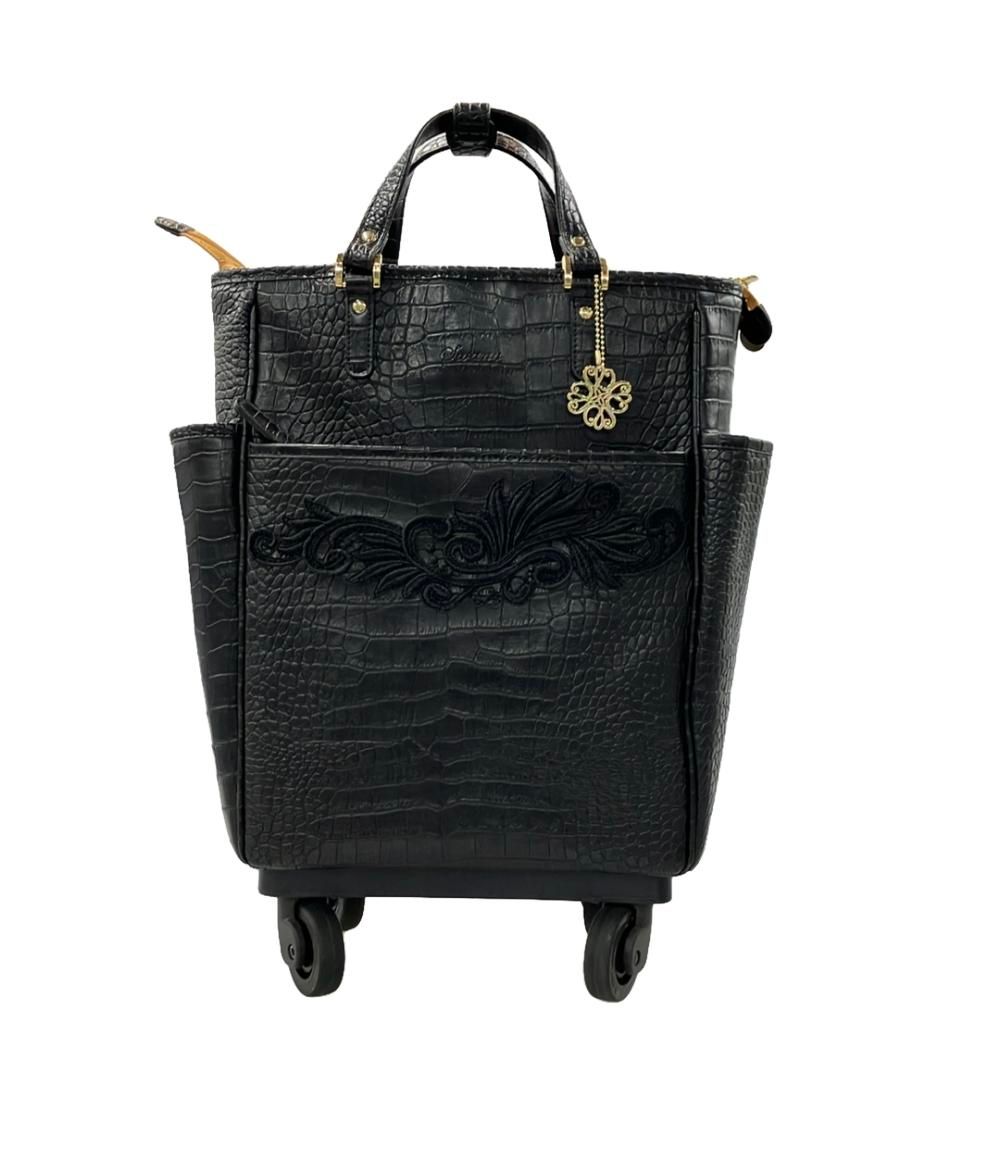新品 スワニー トートキャリークロコ型押 4輪ストッパー付 Lサイズ