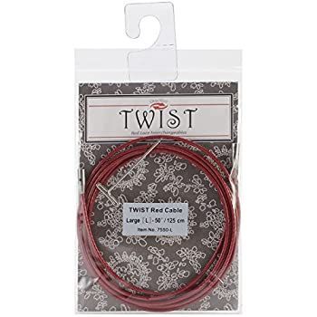 ChiaoGoo Cable 50 (127cm) with Key for Twist Red Lace Interchangeable Large Knitting Needle Set 7550-L by ChiaoGoo