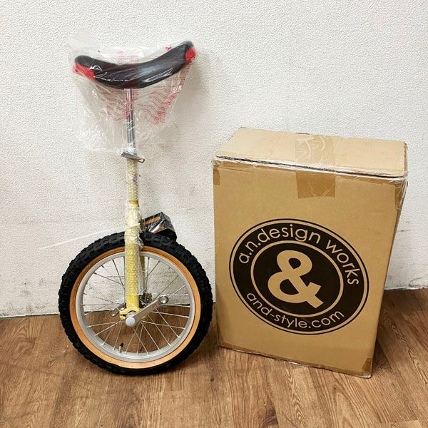 a.n.design works/エーエヌデザインワークス 【未使用品】一輪車 16インチ a.n.d UNI アンドユニ ミルクティー 男の子 女の子 ※No.46※ UNI21