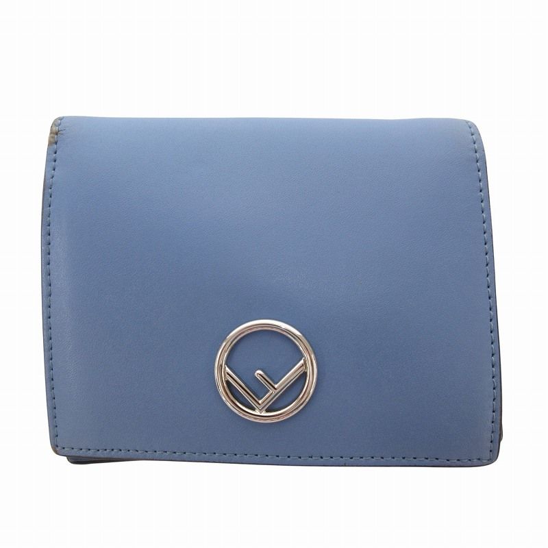フェンディ FENDI 二つ折り財布 ウォレット ロゴ金具 レザー