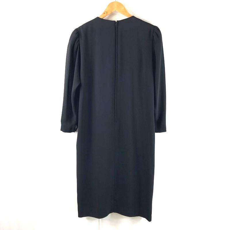 pierre cardin ピエールカルダン プリーツシャツワンピース ピエールカルダン シャツワンピース 肩パット ロゴボタン 11号