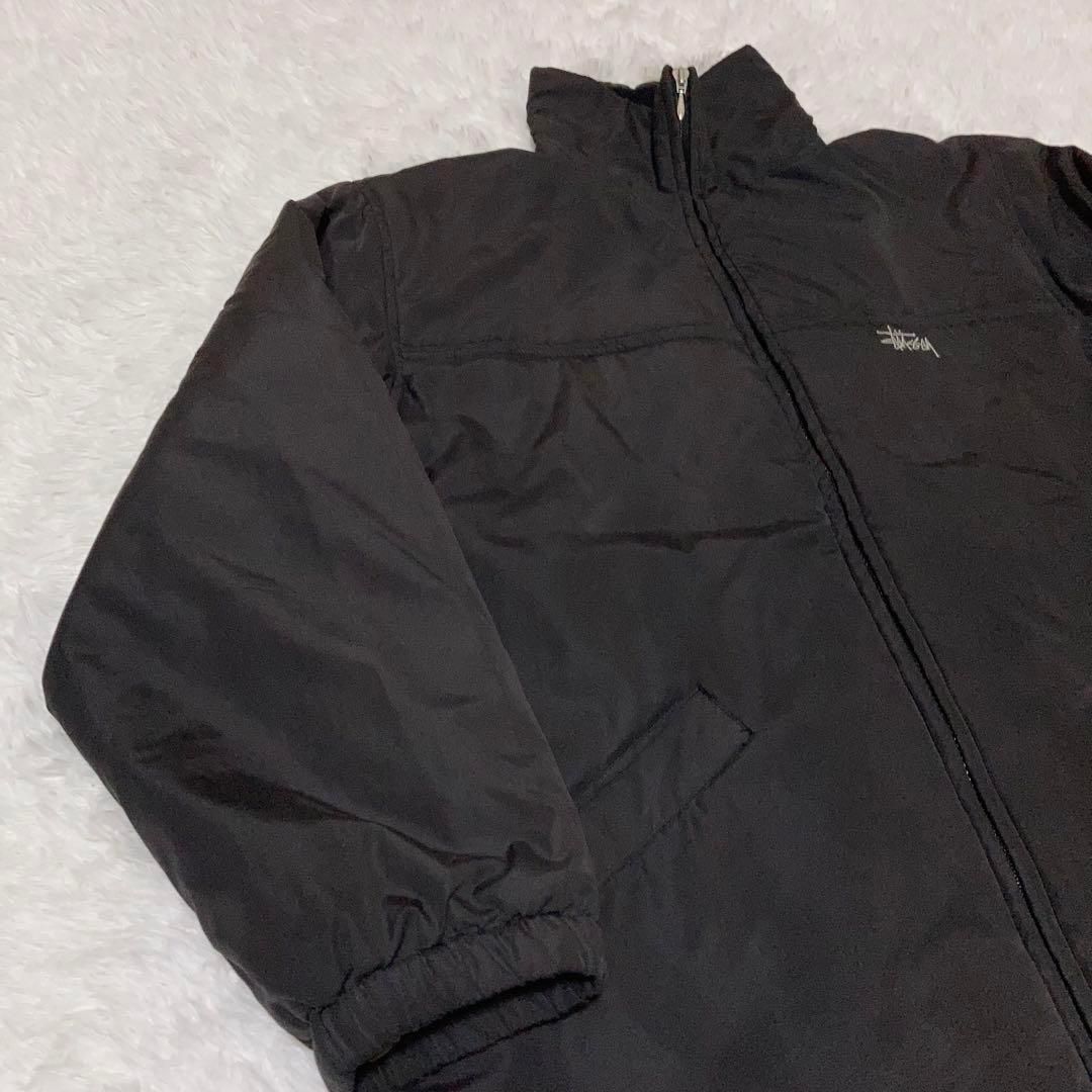 ダウン感覚】old stussy ナイロンジャケット 厚手 刺繍ロゴ