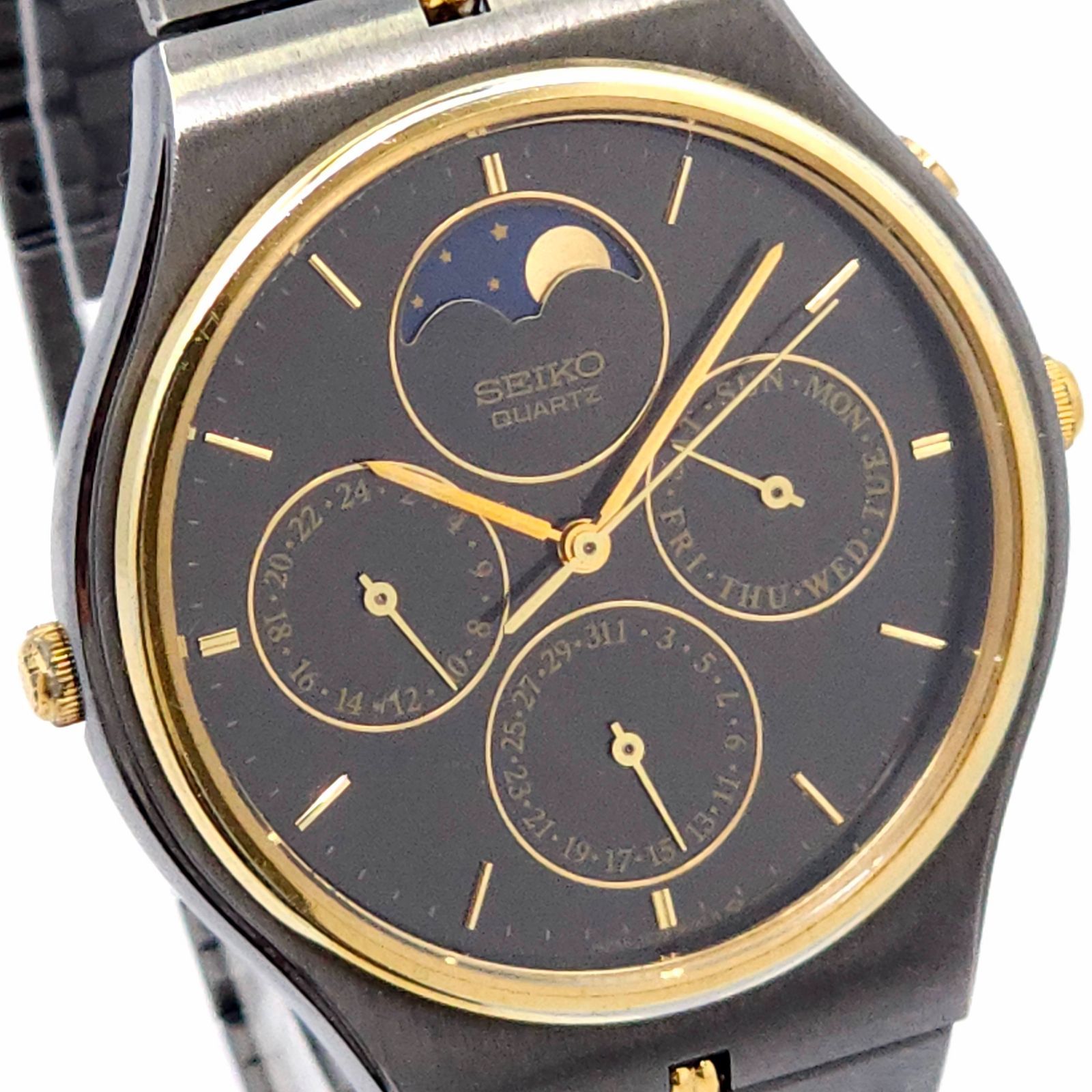 SEIKO セイコー 7F39-8020 ムーンフェイズ QZ 動作品