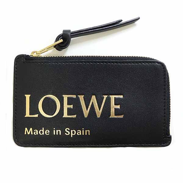 ロエベ LOEWE コインカードホルダー フラグメントケース コインケース シャイニーナパカーフスキン CLE0Z40X01 ブラック Sランク