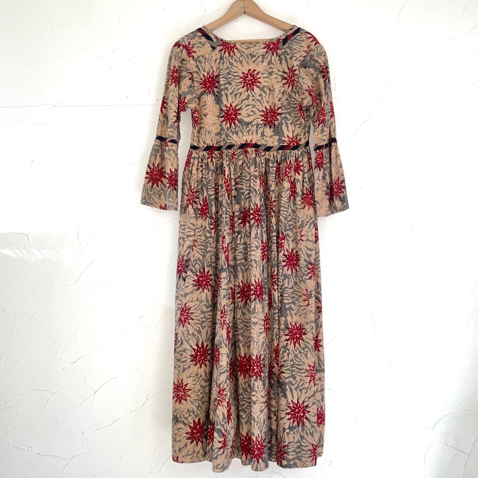 ANOKHI インド綿 ボタニカル 長袖 ロングワンピース vintage - メルカリ