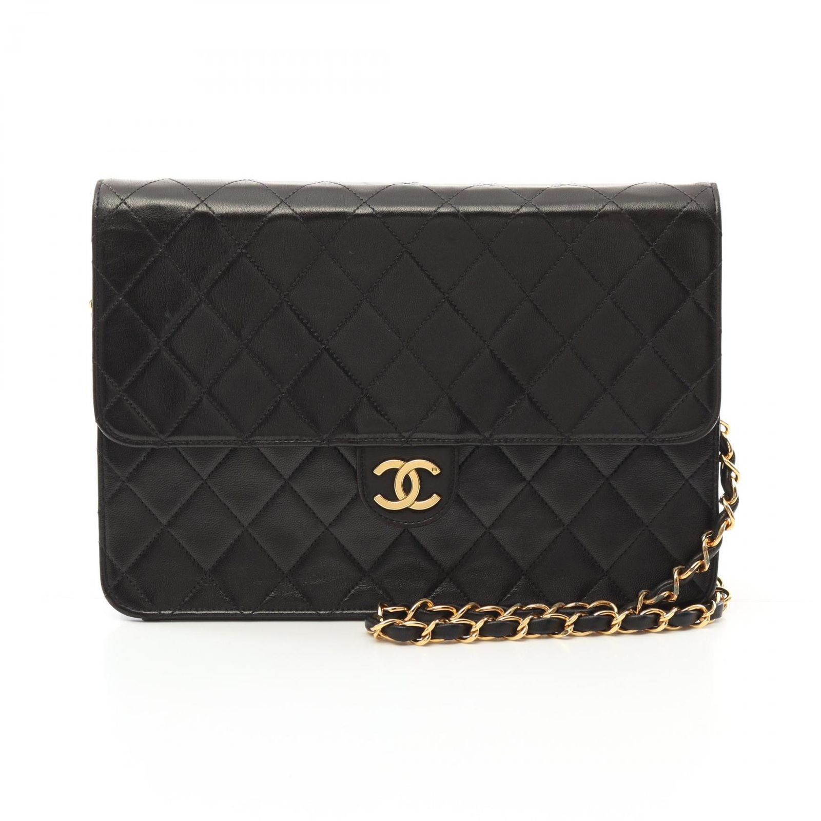 シャネル CHANEL ショルダーバッグ マトラッセ A03570 ブラック ラムスキン 羊革 プッシュロック マトラッセチェーンショルダー レディース Used B