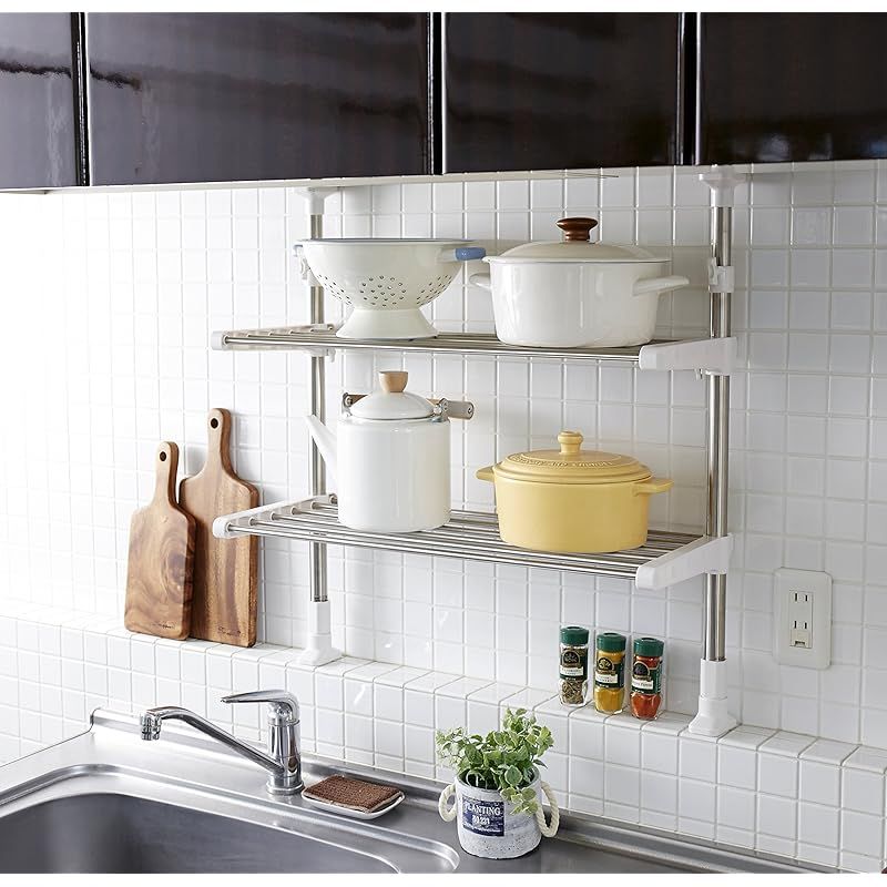 HEIAN SHINDO 突っ張りステンレス2段棚 TOS-9 平安伸銅工業 0