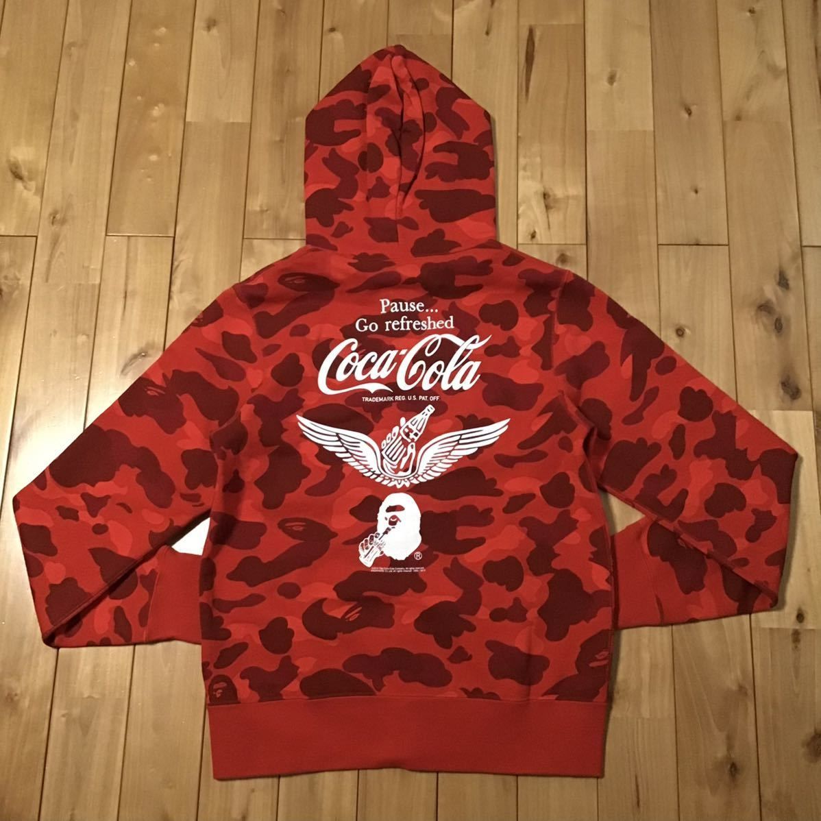 Coca cola Red camo フルジップ パーカー Mサイズ BAPE full zip hoodie a bathing ape エイプ  ベイプ コカコーラ 迷彩 - メルカリ