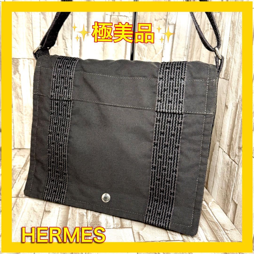 ✨極美品✨ エルメス エールラインバサスMM メッセンジャーバッグ A4可 ⛄極美品⛄エルメスエールラインバサスMMメッセンジャー