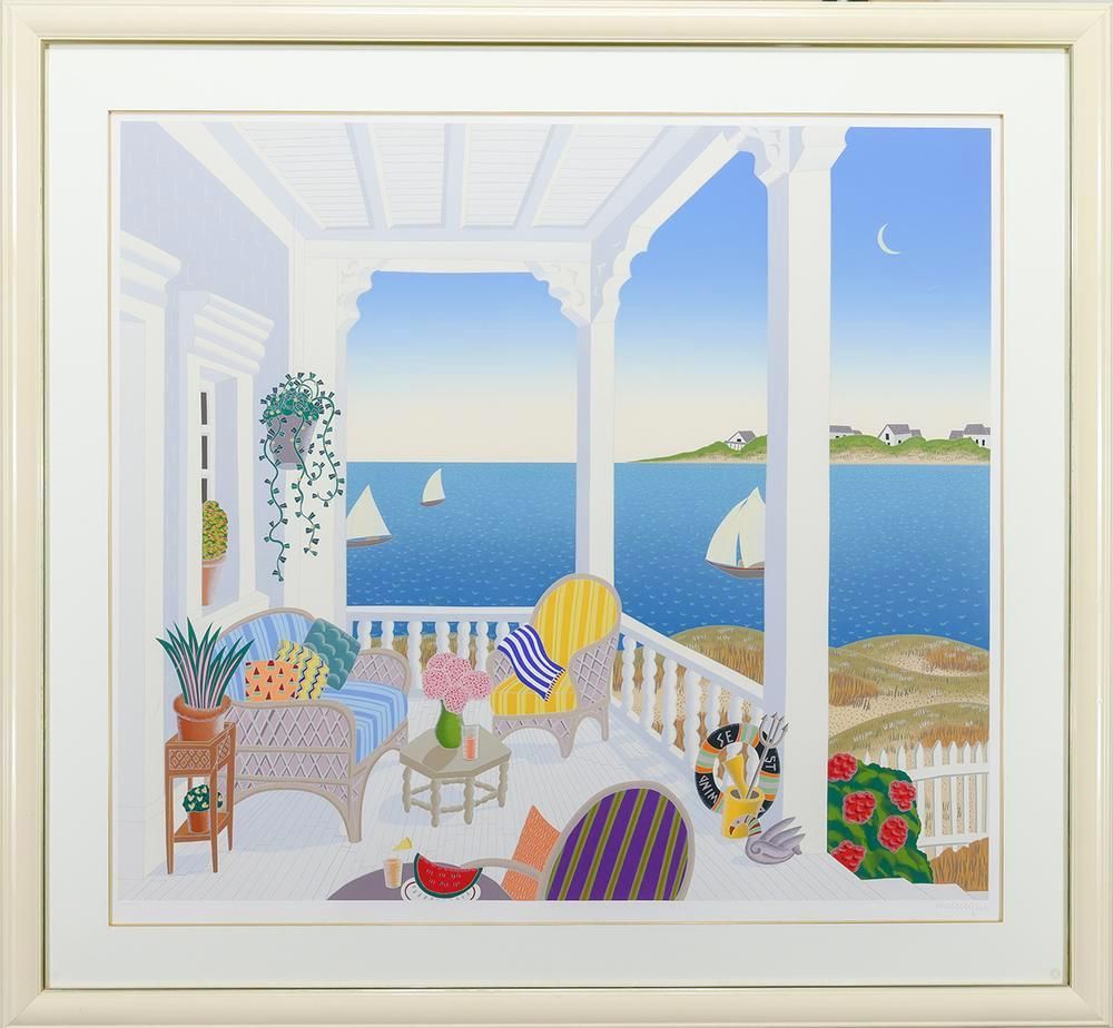 真作 WISH トーマス マックナイト Thomas McKnight Martha’s Vineyard 1991 シルクスクリーン 約40号 大作 25092088