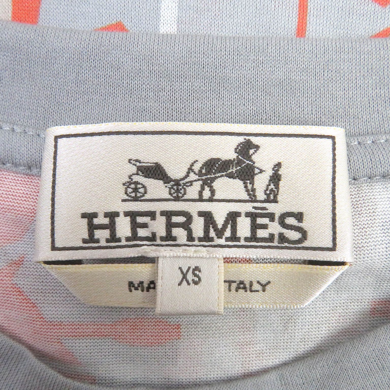 極美品□HERMES エルメス 20SS コットン100％ 馬 ホース総柄 クルー 