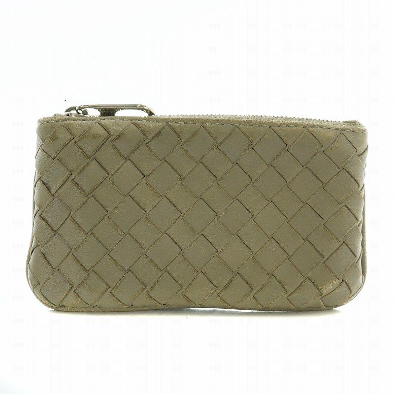 ボッテガヴェネタ BOTTEGA VENETA 小銭入れ コインケース レザー イントレチャート グレー |XZ GY11