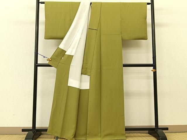 平和屋着物□上質な色無地 紋意匠 桑染色 正絹 逸品 BAAT6836hv