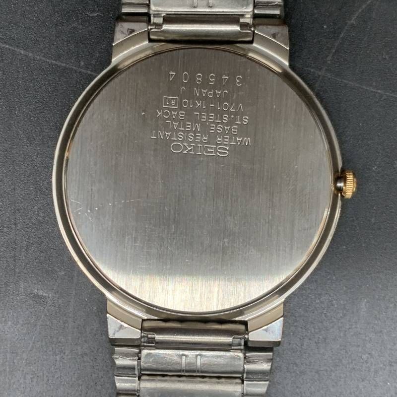 不動 SEIKO セイコー V701-1K10 メンズ腕時計 ウォッチ ゴールドコンビ 