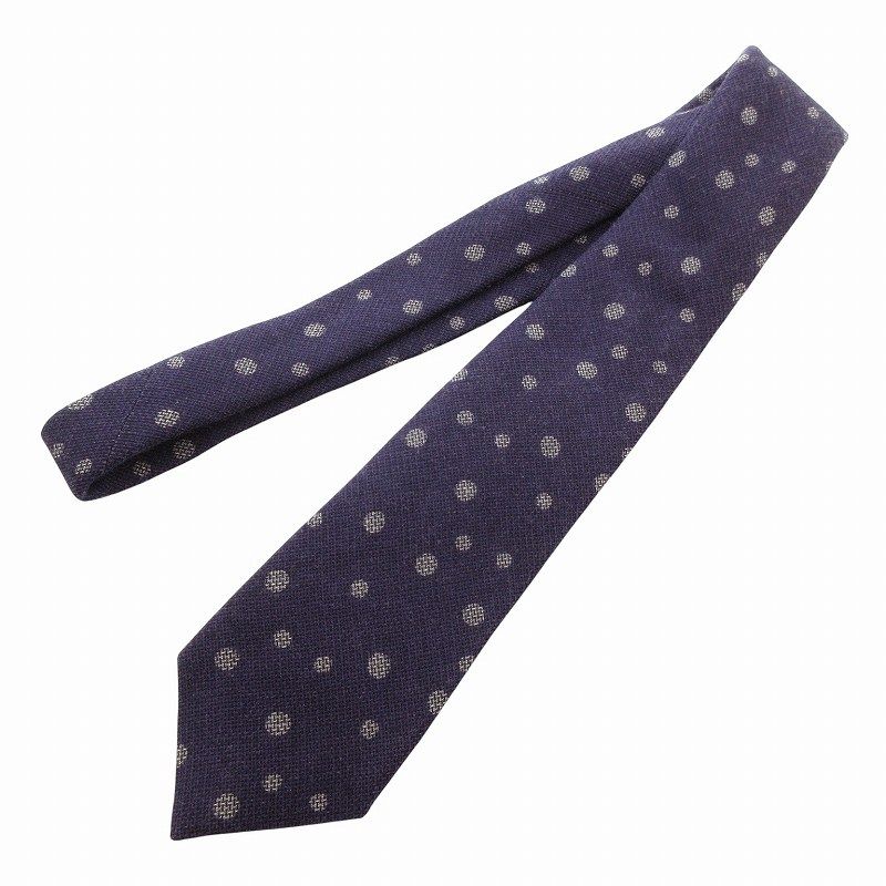 ISAIA イザイア 自社製造セッテピエゲ仕様ネクタイ ピンドット茶 新品4万円 イザイア ISAIA 美品 ネクタイ セッテピエゲ ドット柄 シルク混