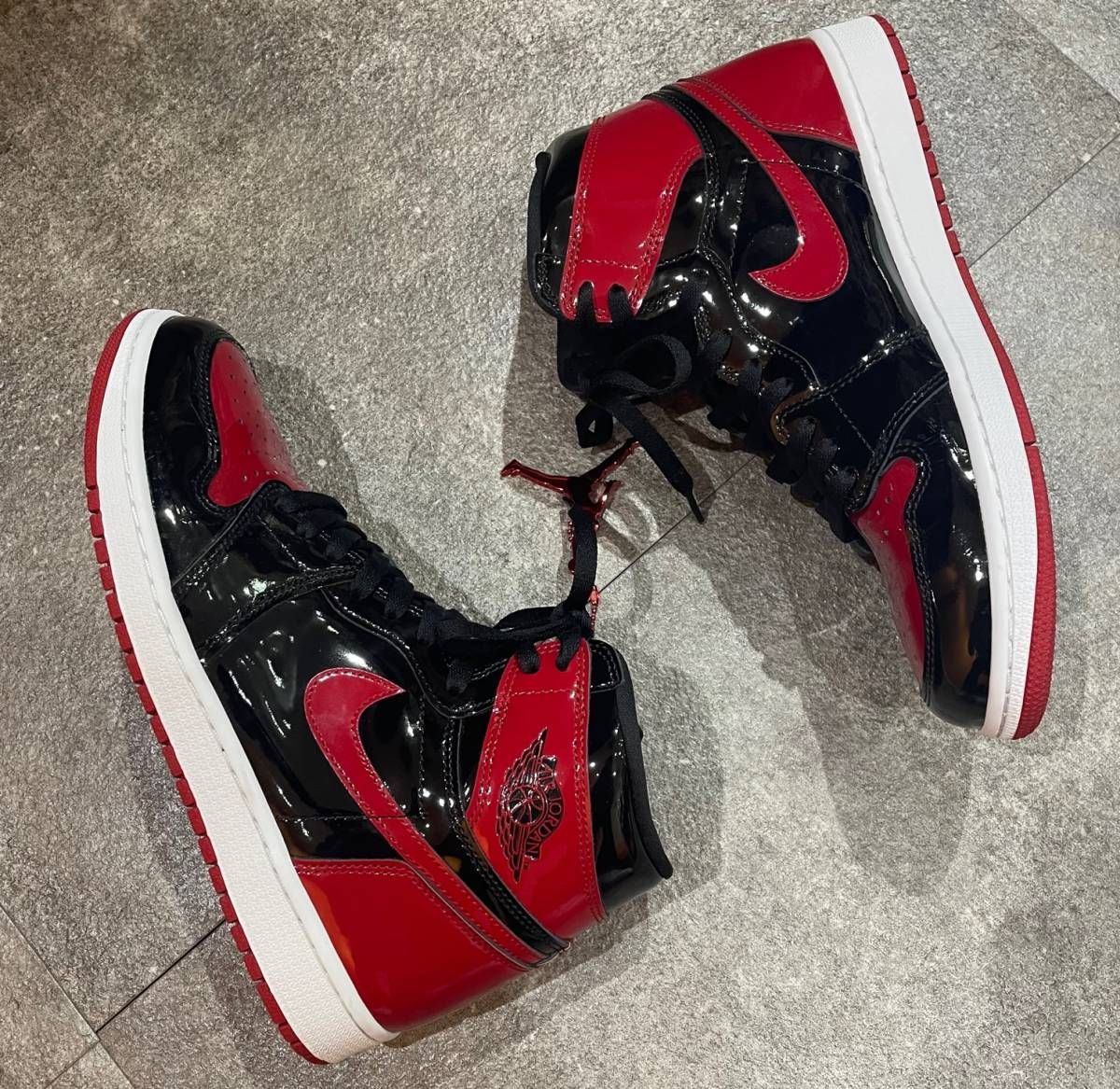 NIKE AIR JORDAN 1RETRO HIGH BRED PATENT エアジョーダン1 ブレッド パテント ナイキ 555088 063  28.5cm - メルカリ