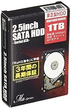 【】(非常に良い)MARSHAL 東芝製 2.5インチ SATA-HDD Maシリーズ 1TB(9.5mm厚) MQ01ABD100BOX