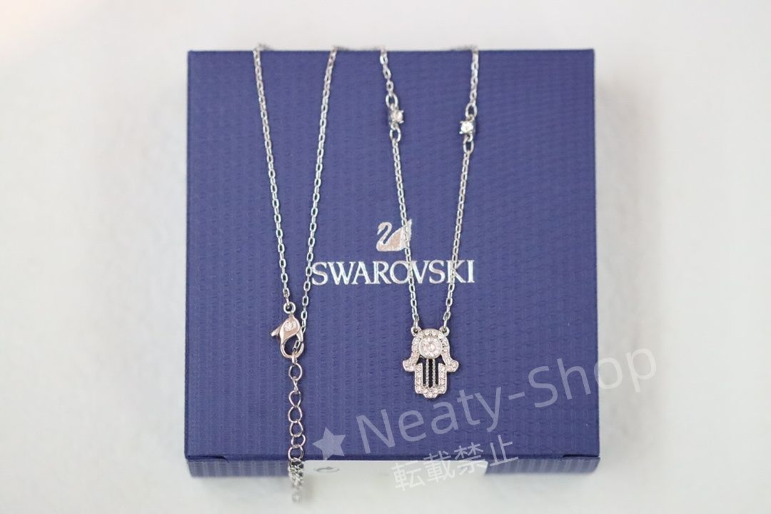 💗新品💗Swarovski  ファッショシルバーの悪魔の目手のひらの美しい鎖骨ネックレス